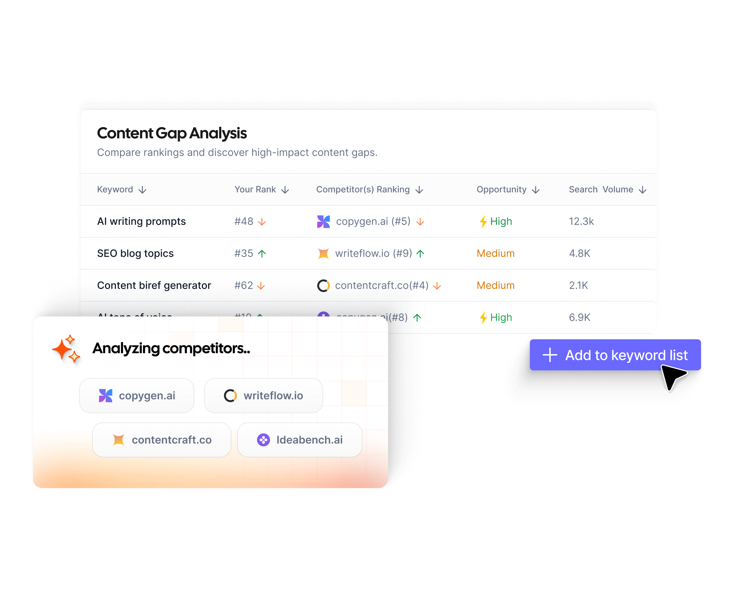 AI SEO Interface