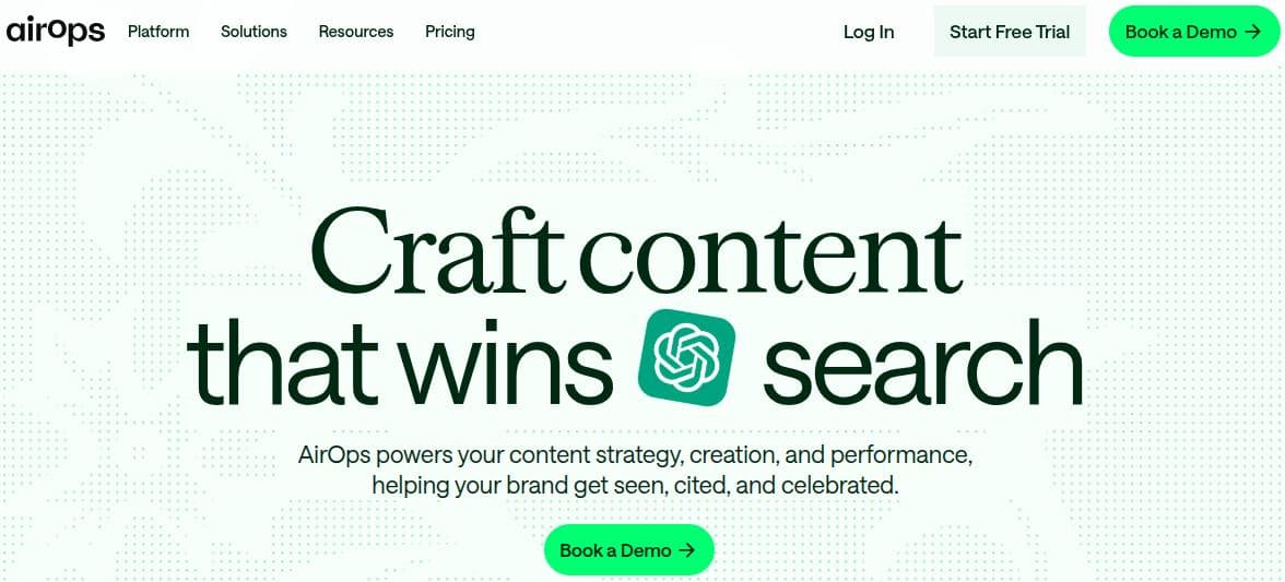AirOps landing page.
