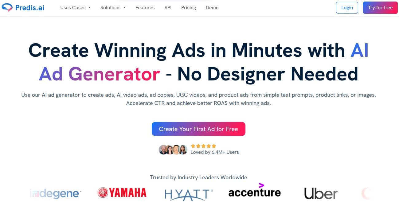 Predis.ai landing page.