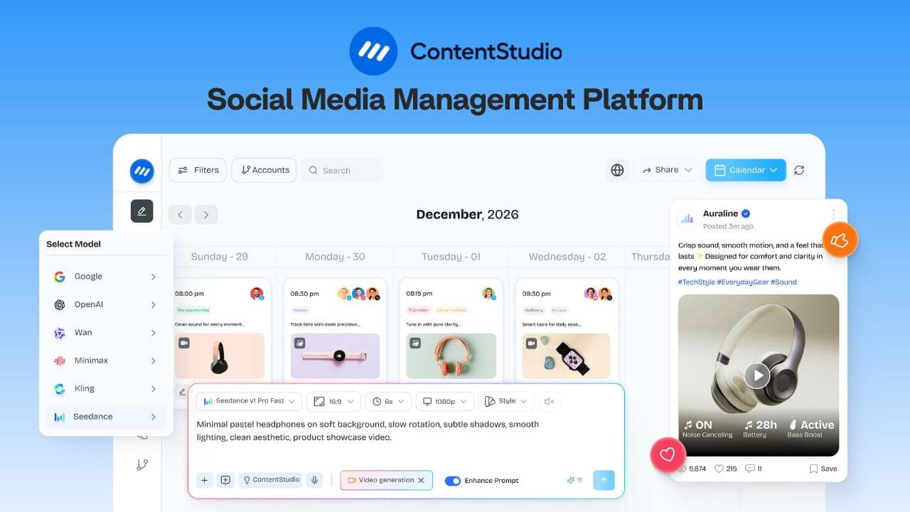 ContentStudio - AI-powered social media management platform.