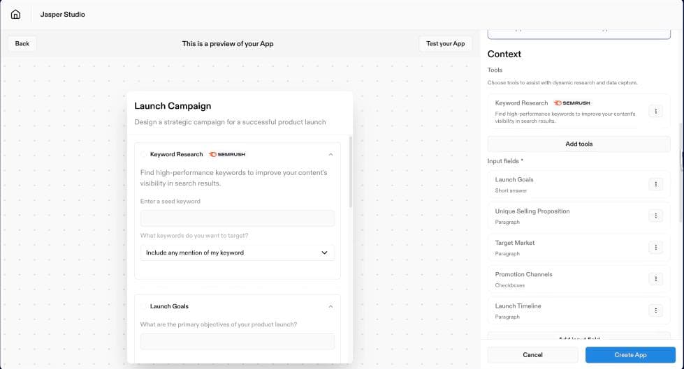 Jasper Studio - Jasper.ai.