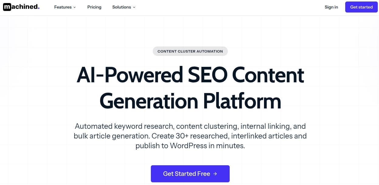 Machined landing page.