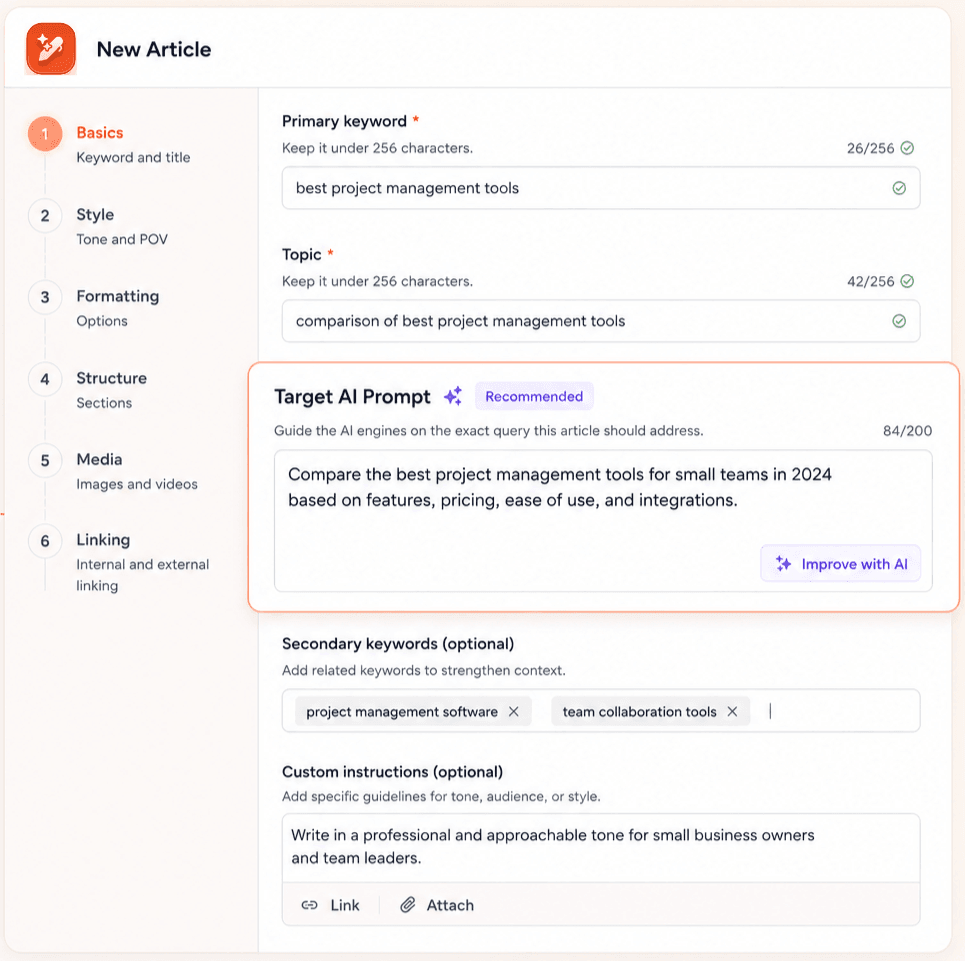 Control your target AI prompt