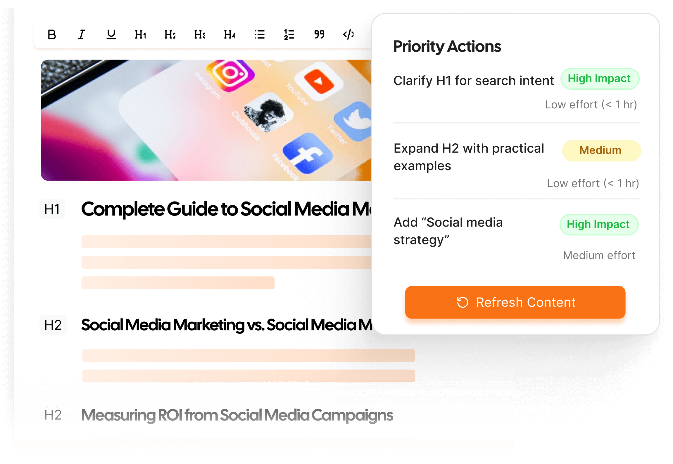 Optimize directly from analytics