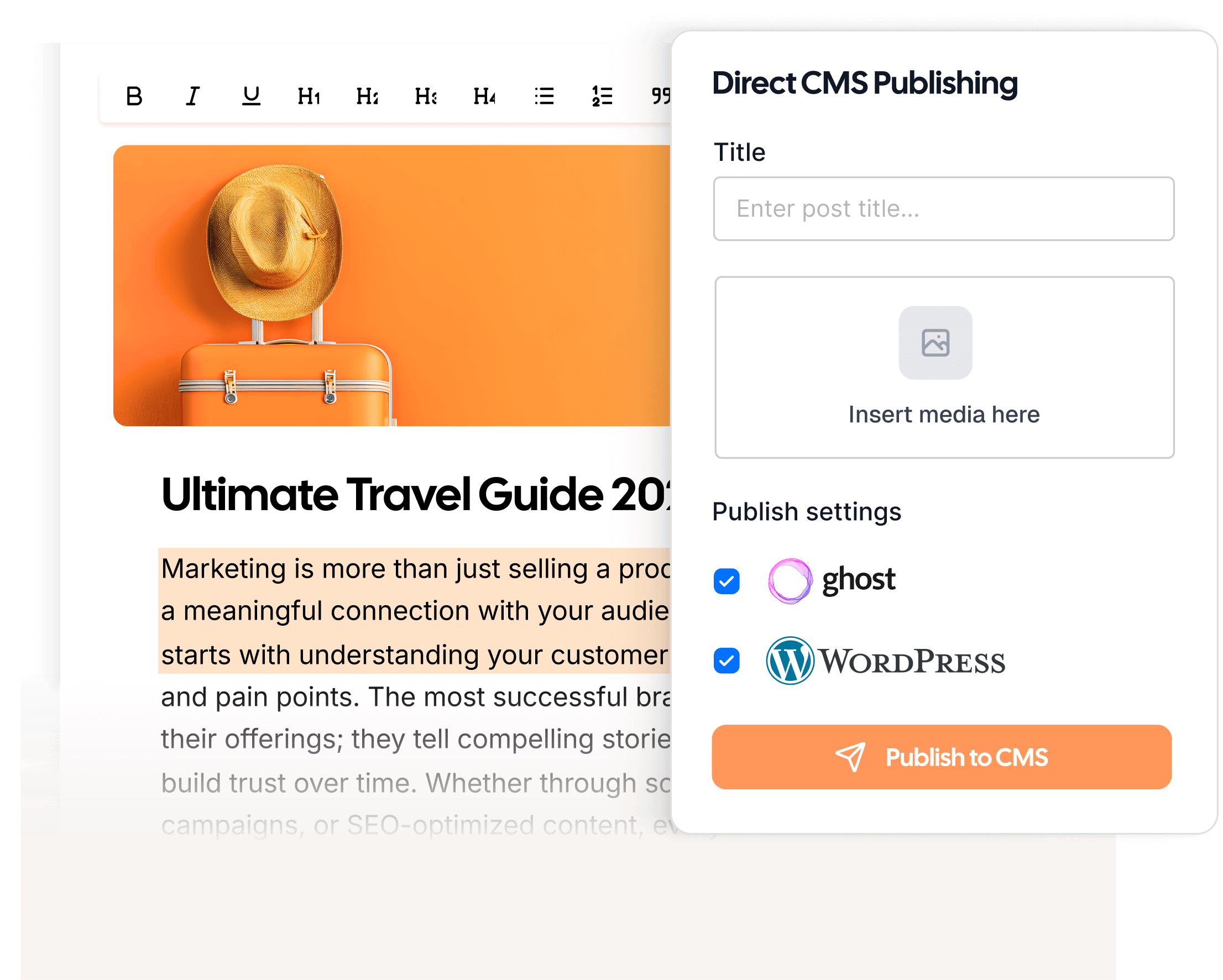 Direct CMS publishing 
