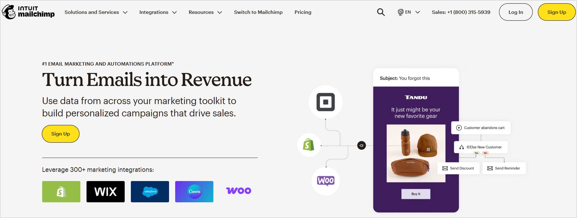 Mailchimp website.