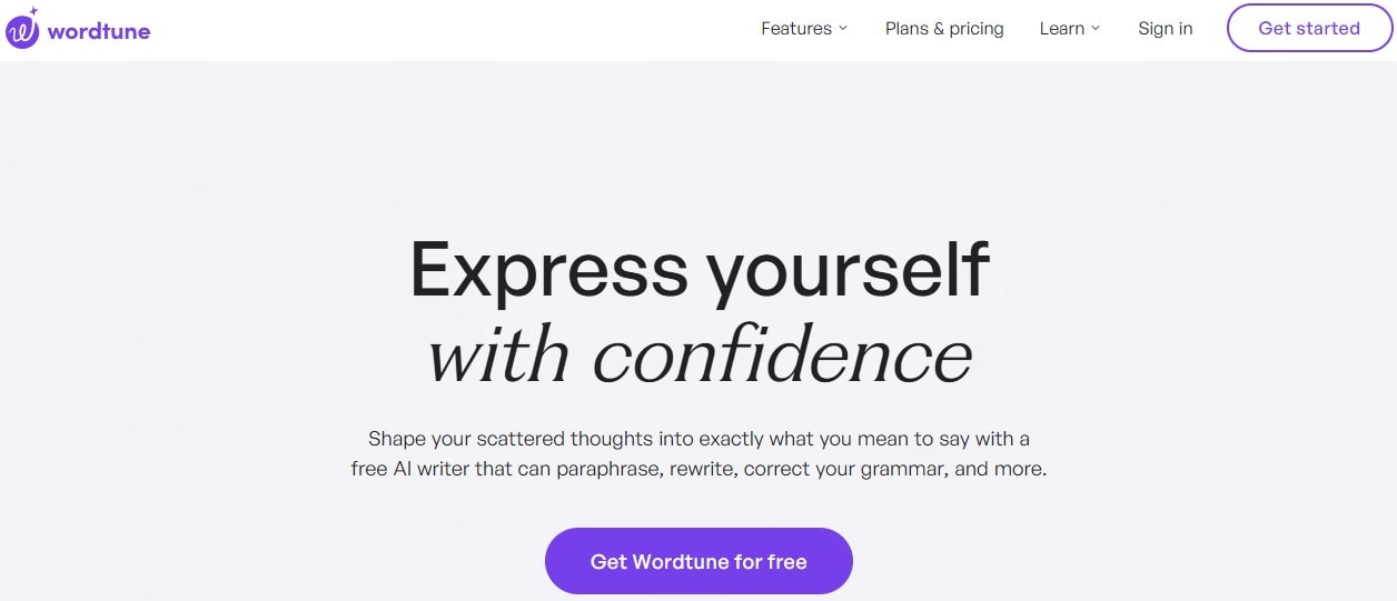 Wordtune content editor.