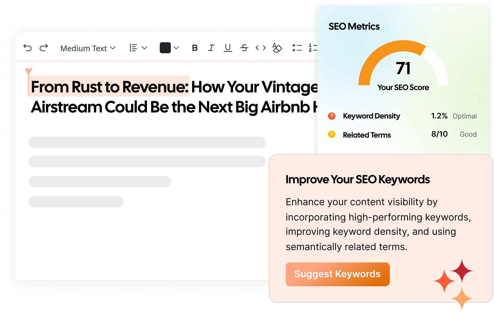 AI SEO Interface