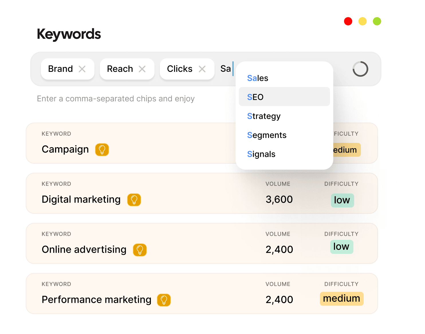 AI SEO Interface