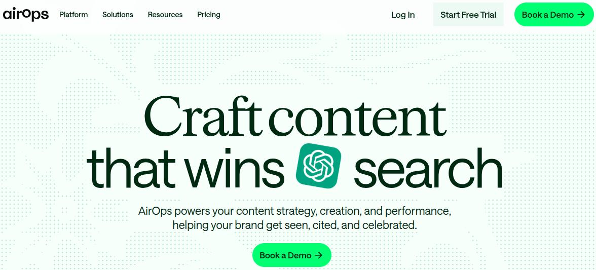 AirOps landing page.