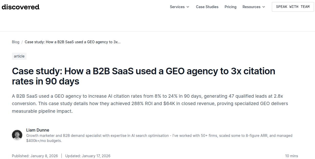 Discovered case study for a project management SaaS.