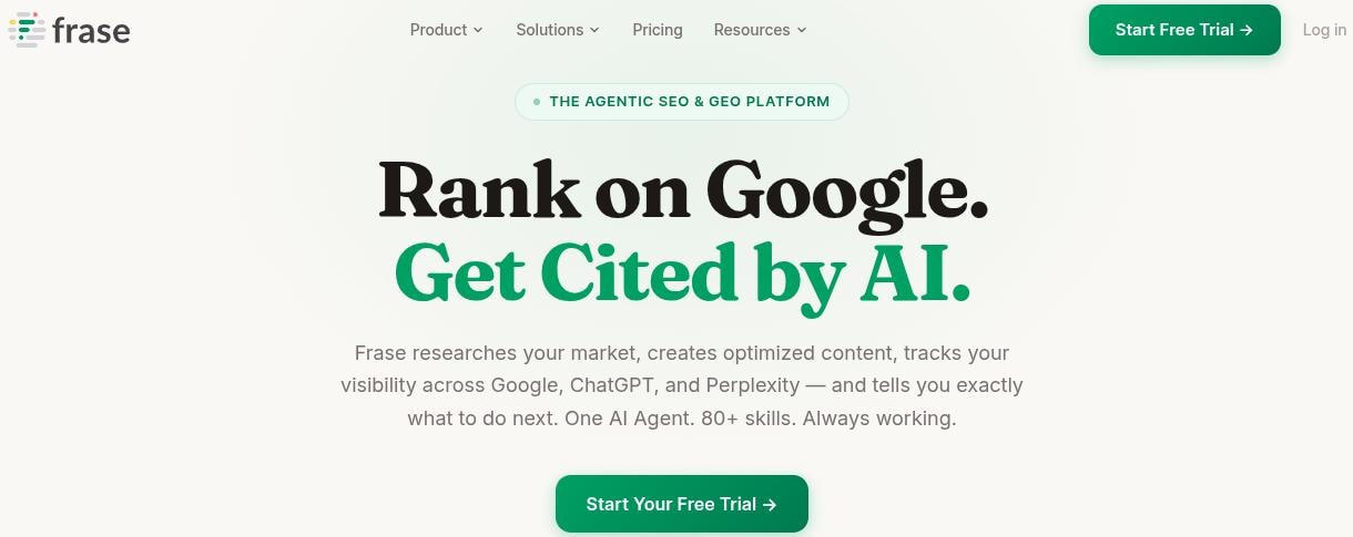 Frase AI SEO writer.