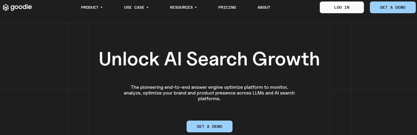 Goodie AI landing page.