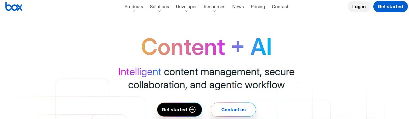 Box tool landing page.
