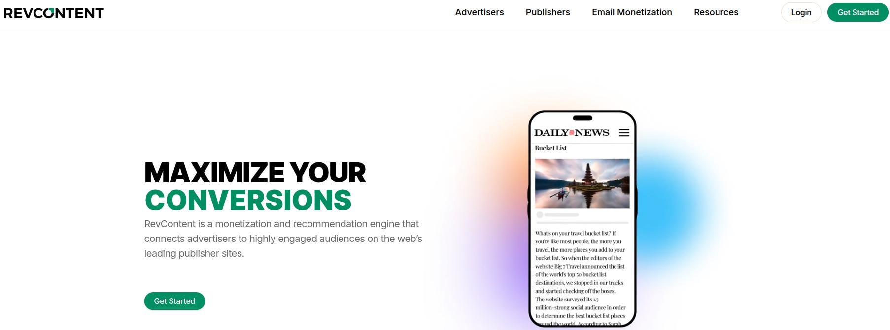 RevContent tool landing page.