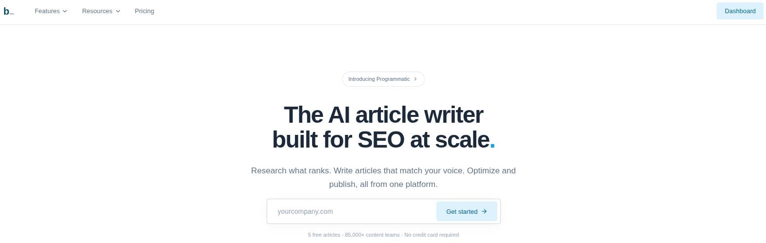 Byword landing page.