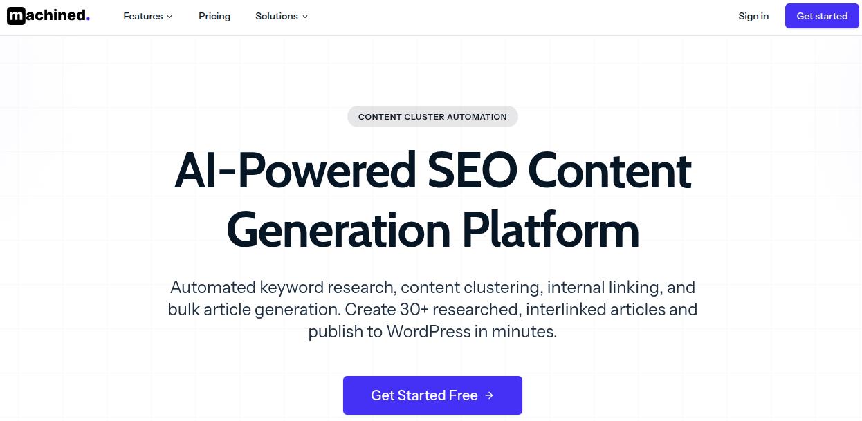 Machined landing page.