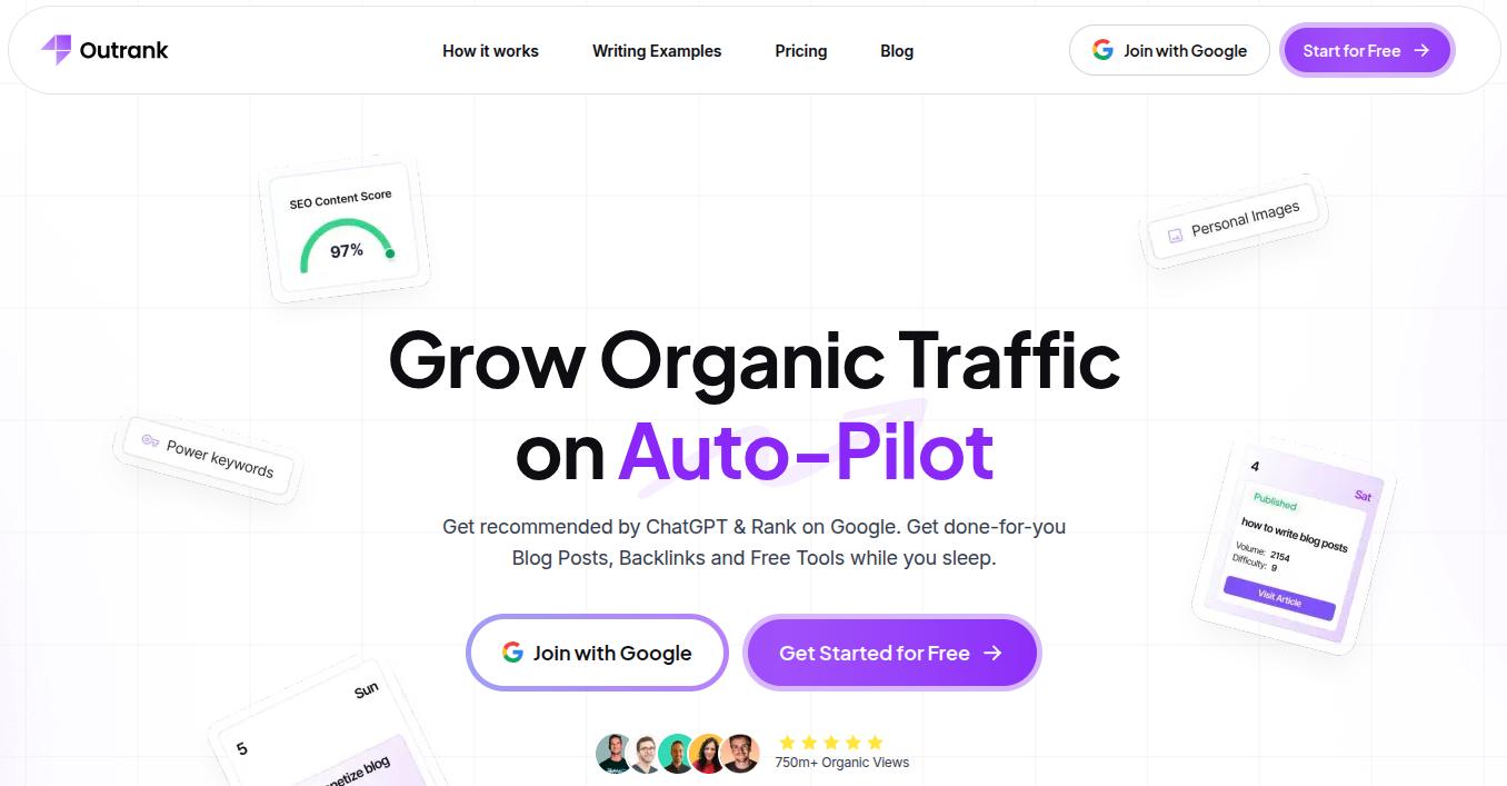 Outrank.so landing page.