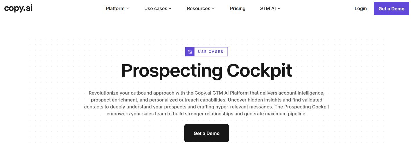 Prospecting Cockpit use case - Copy.ai.