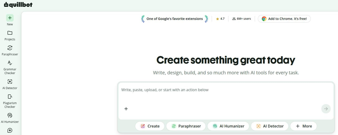 Quillbot landing page.