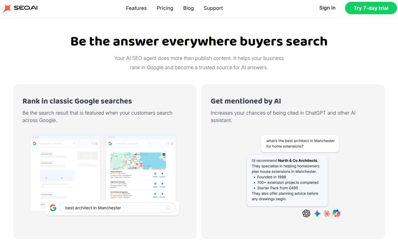 SEO.ai landing page.