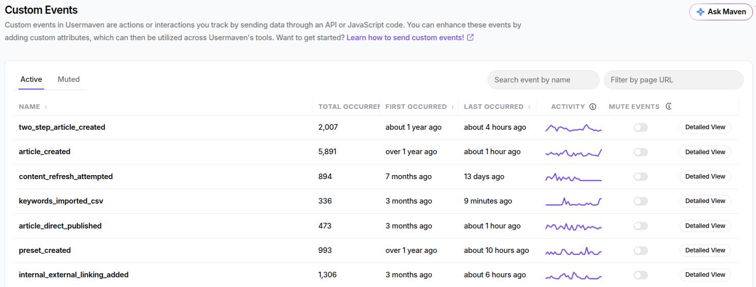 Custom event capturing - Usermaven.com.