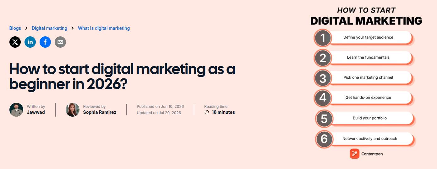 How to start digital marketing blog used as an example of how to name blogs properly.