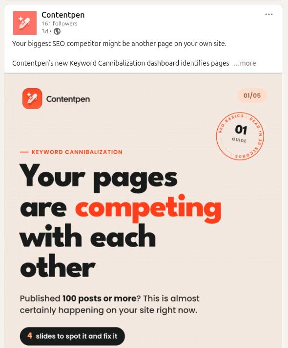 Contentpen LinkedIn post following consistent brand style and colors.