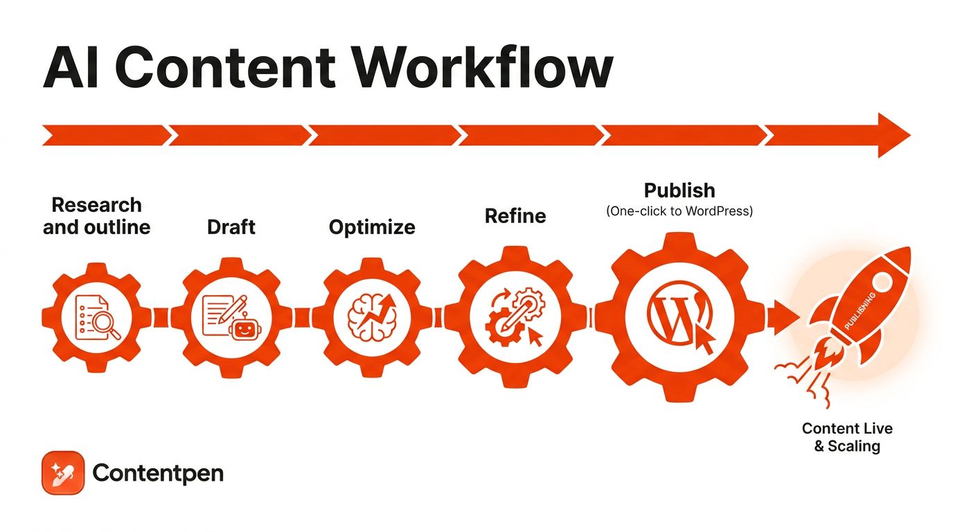AI-assisted content workflow for real estate businesses.