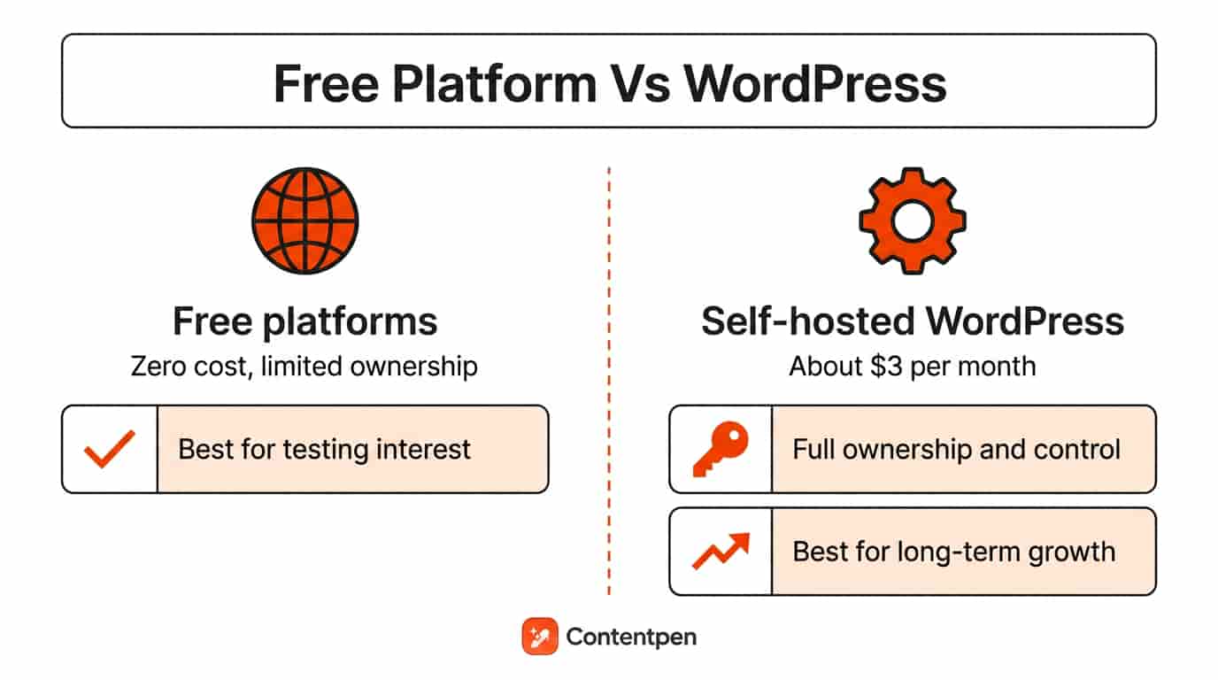 Free vs. WordPress hosted travel blogs.