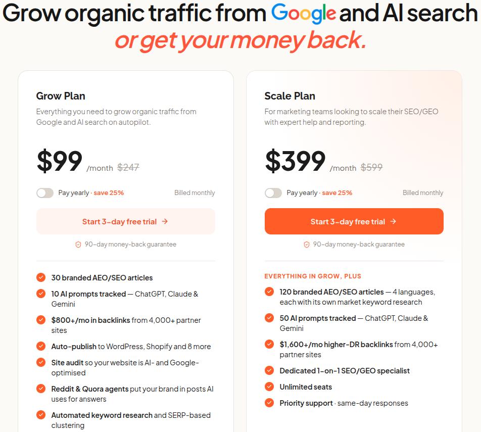 BabyLoveGrowth pricing.