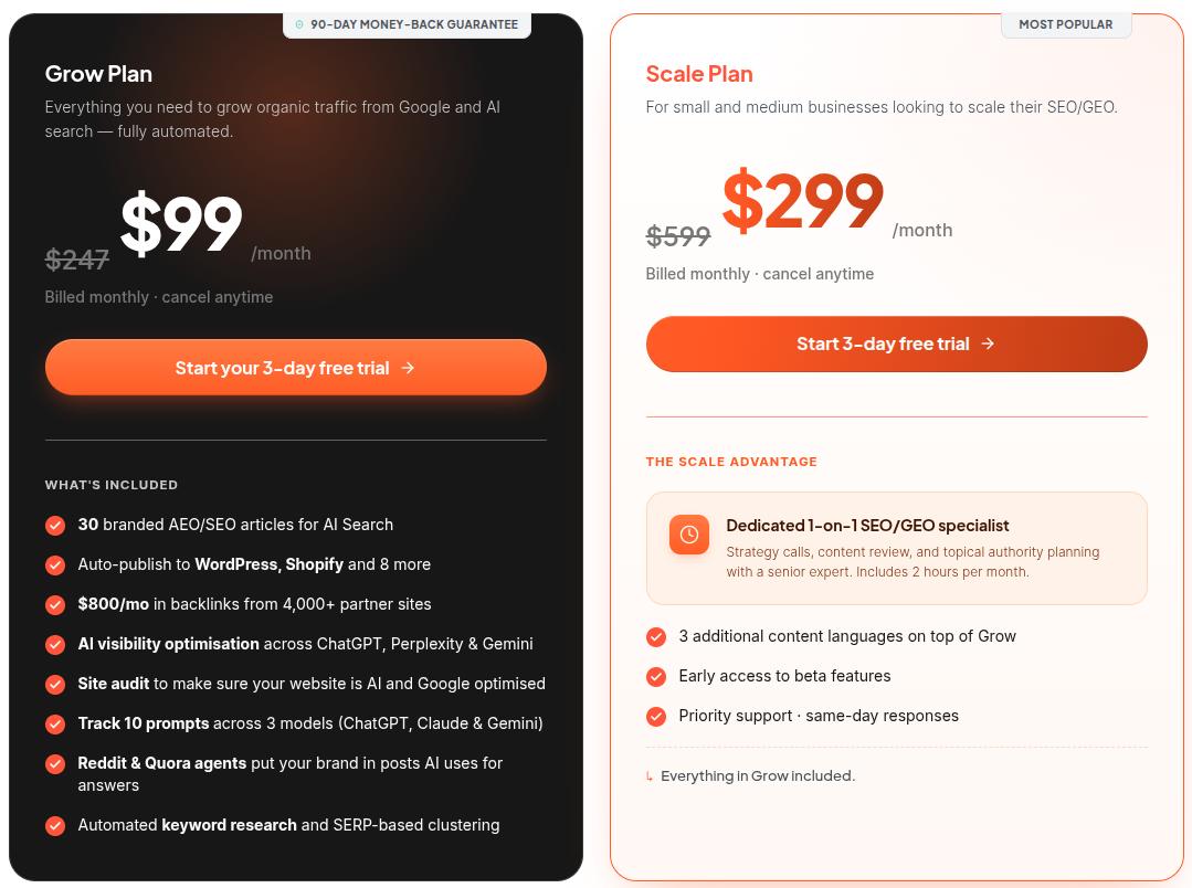 BabyLoveGrowth pricing.