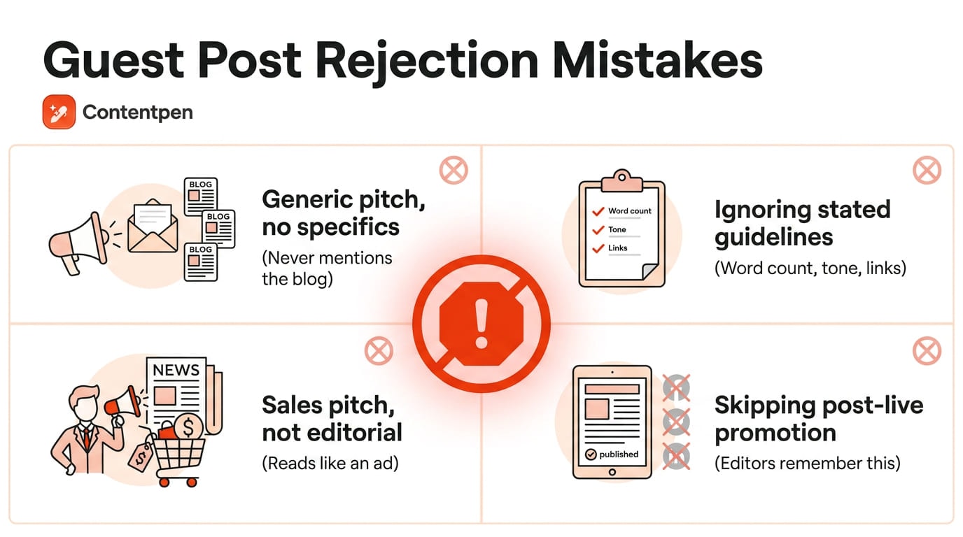 Guest post rejection - mistakes to avoid.