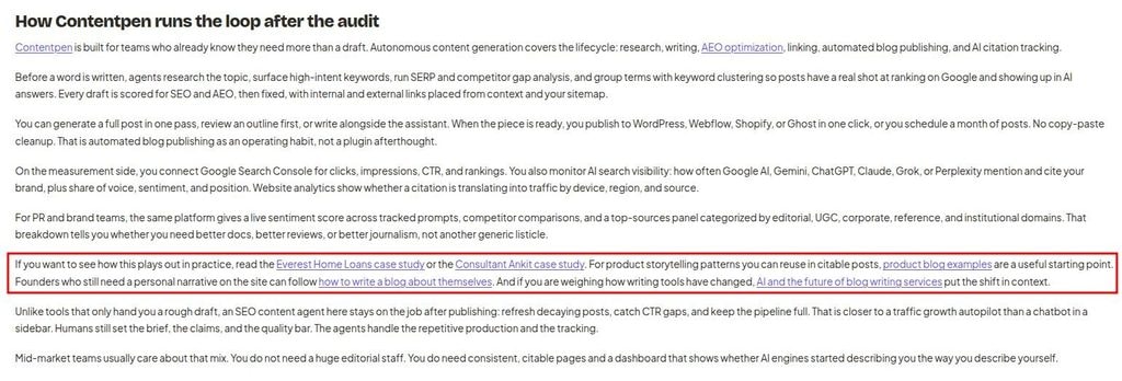 Rewriter.io interlinking and keyword stuffing.