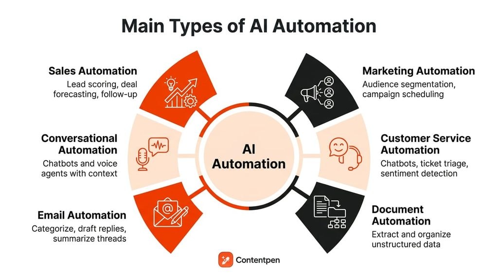 Main types of AI automation.