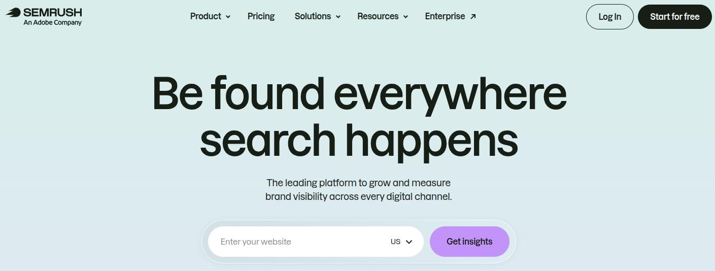 Semrush new landing page.