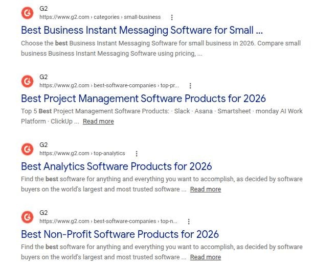 G2 pSEO example.