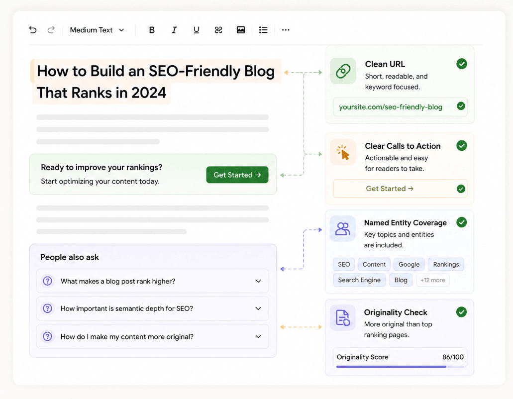 AEO and SEO AI blog writing illustration