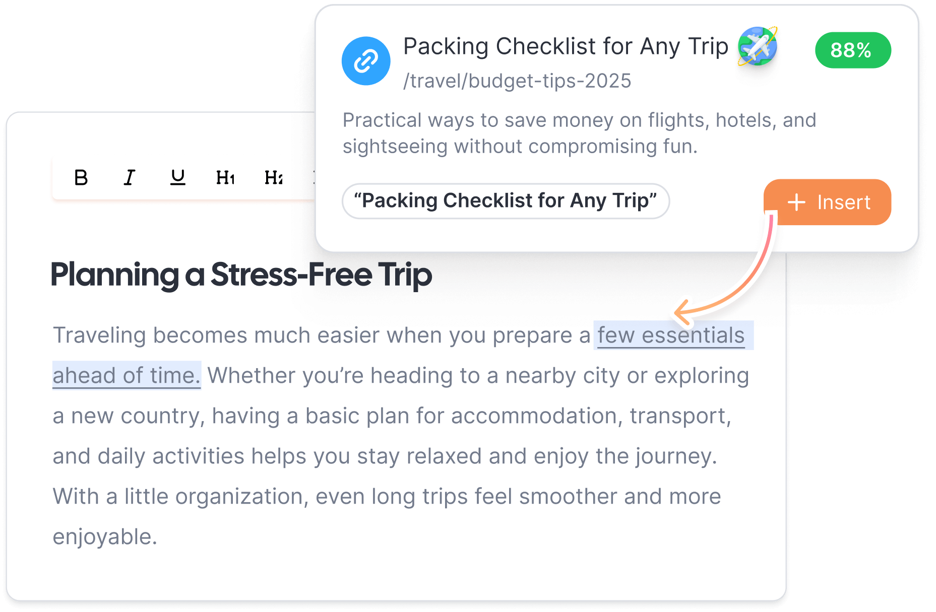 Real-time link suggestions