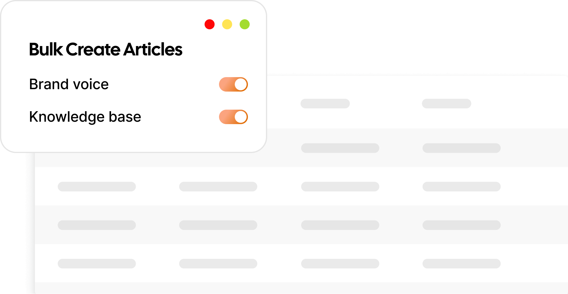 Bulk generation for content at scale